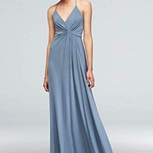 David's Bridal - Studio Bridesmaid Dress - Slate Blue Size 4